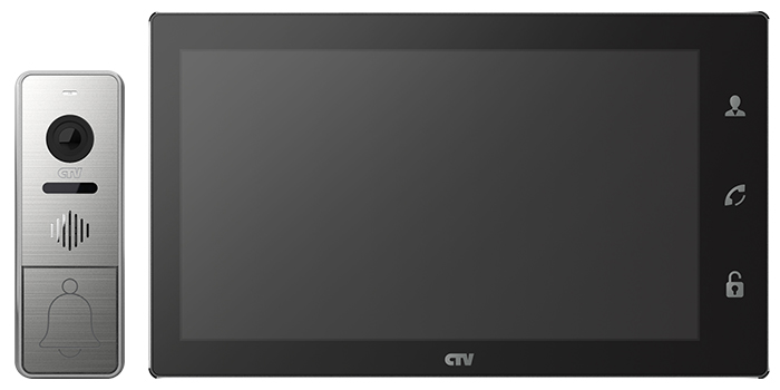 CTV-DP4102AHD B (Black/Silver) Комплект цветного видеодомофона, в составе: панель CTV-D4000AHD S, монитор CTV-M4102AHD B