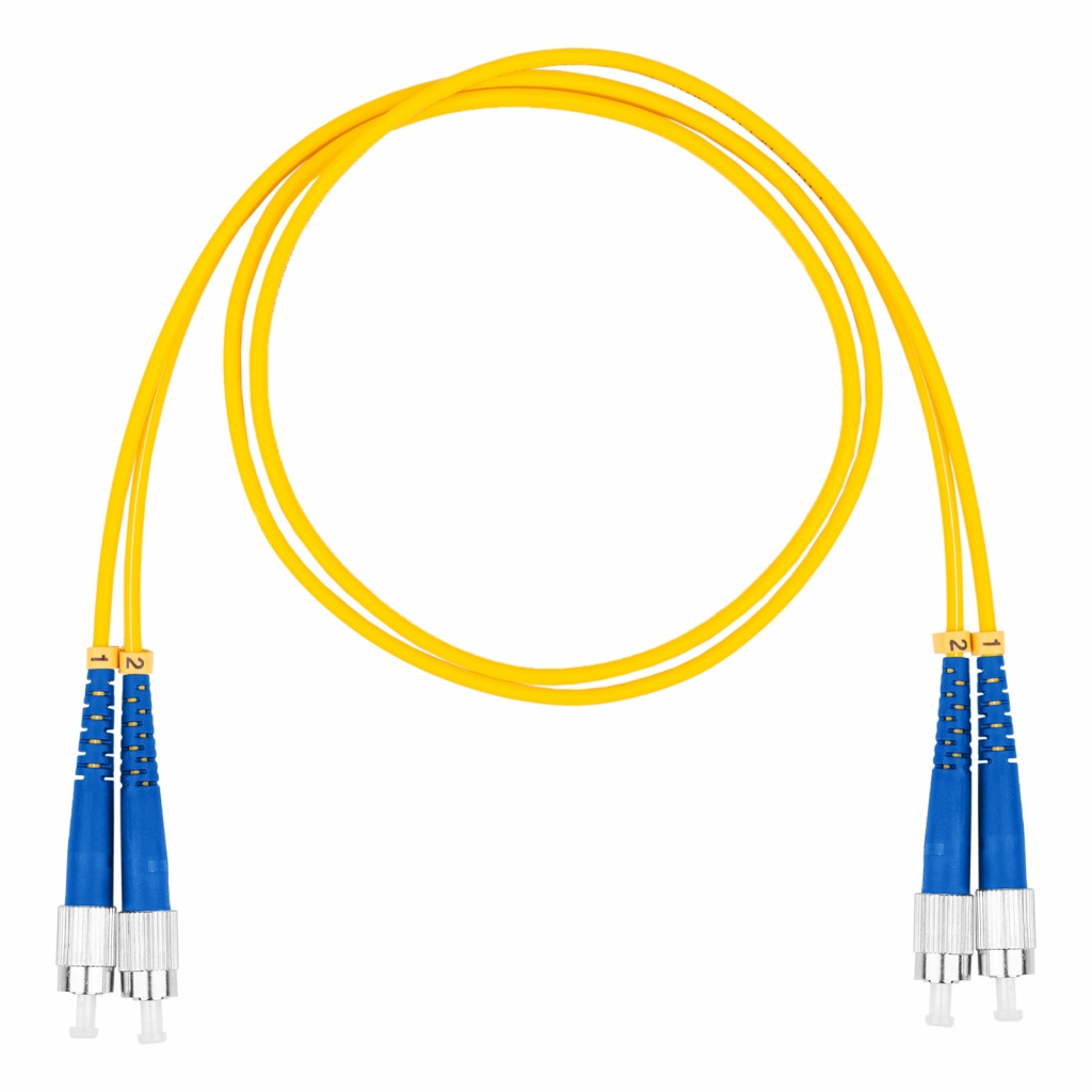 Шнур оптический коммутационный (патч-корд), FC-FC, дуплекс (duplex) OS2, нг(А)-HF, желтый, 10 м