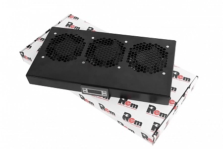 Rem R-FAN-3K-1U-9005 Модуль вентиляторный 19&quot; 1U, 3 вентилятора, регул. глубина 200-310мм с контроллером, черный