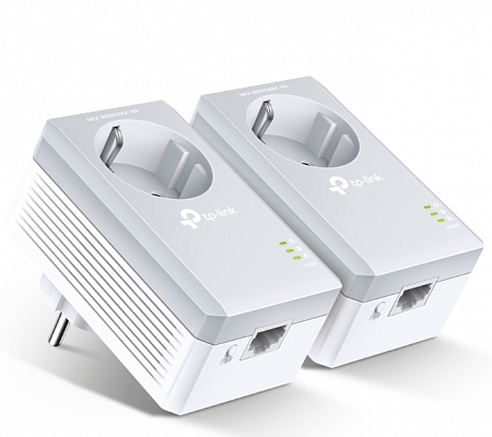 TP-Link TL-PA4010P KIT Комплект адаптеров Powerline AV600 со встроенной розеткой